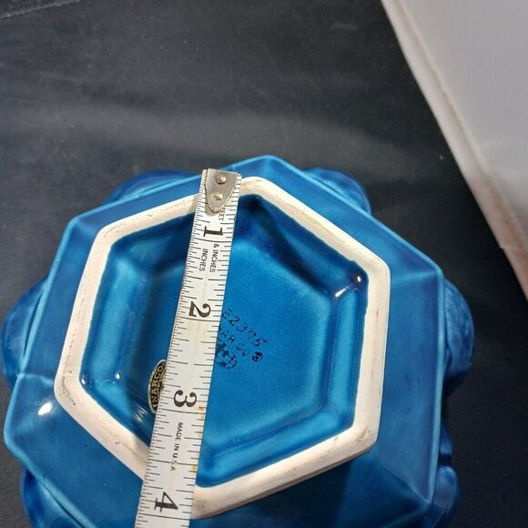 Vintage Candy Dish Inarco Blue Fruits Retro MCM Cookie Jar - Picture 9 of 15